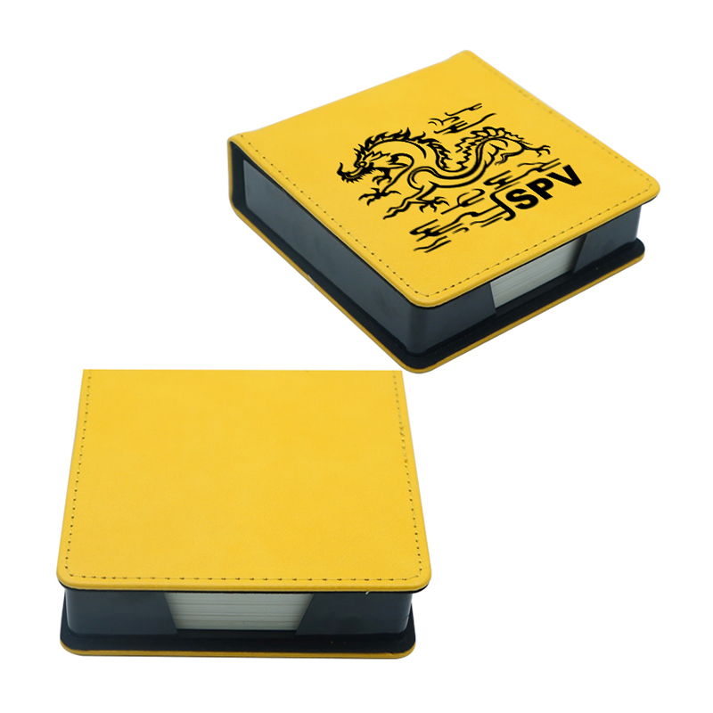Suport pentru blocnotes pătrat din piele din piele
