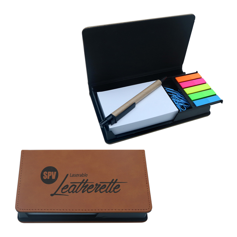 Suport pentru notepad dreptunghiular din piele din piele