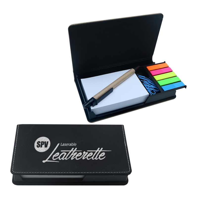 Suport pentru notepad dreptunghiular din piele din piele