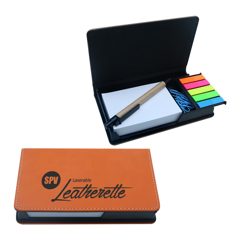 Suport pentru notepad dreptunghiular din piele din piele