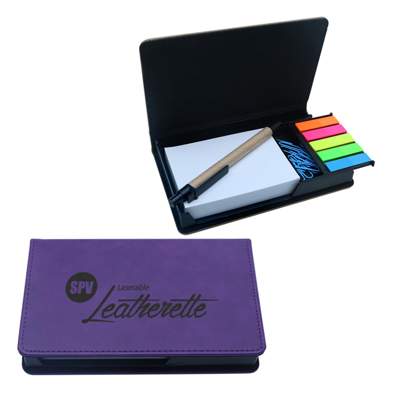 Suport pentru notepad dreptunghiular din piele din piele