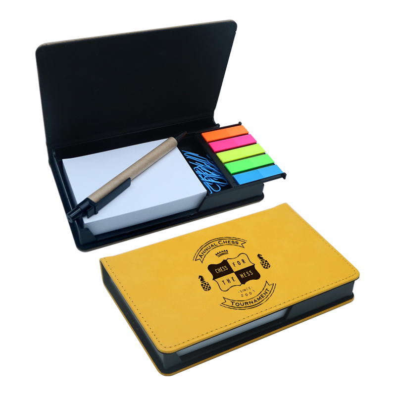 Suport pentru notepad dreptunghiular din piele din piele