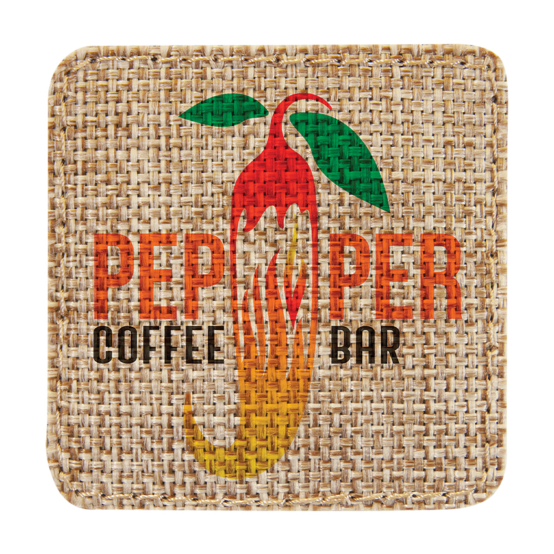 Patch sublimabil pătrat din pânză de pânză de 2 1/2' x 2 1/2' cu adeziv