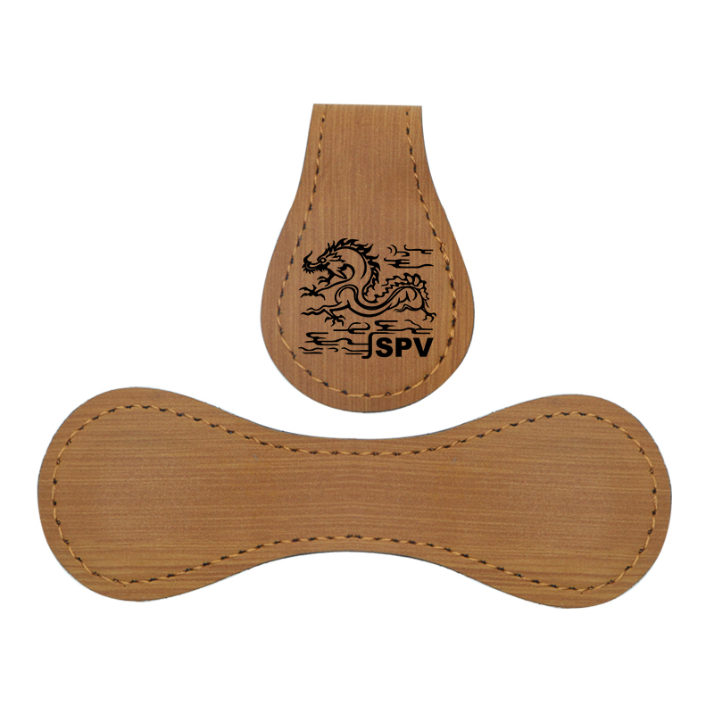 Semn de carte cu magnet din piele cu laser