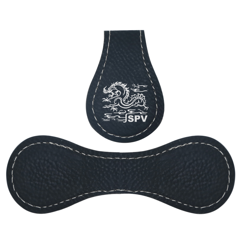Semn de carte cu magnet din piele cu laser
