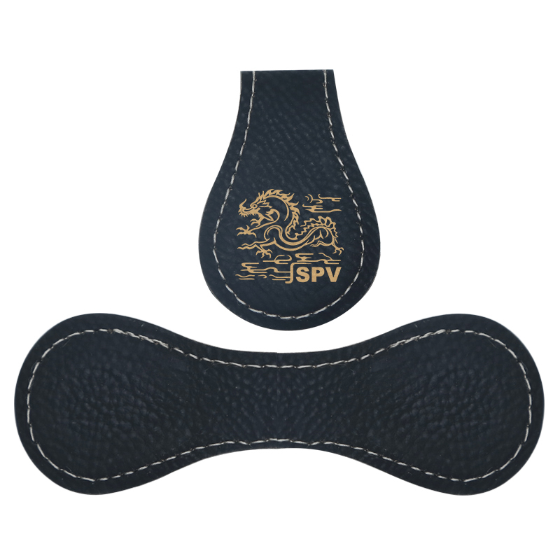Semn de carte cu magnet din piele cu laser