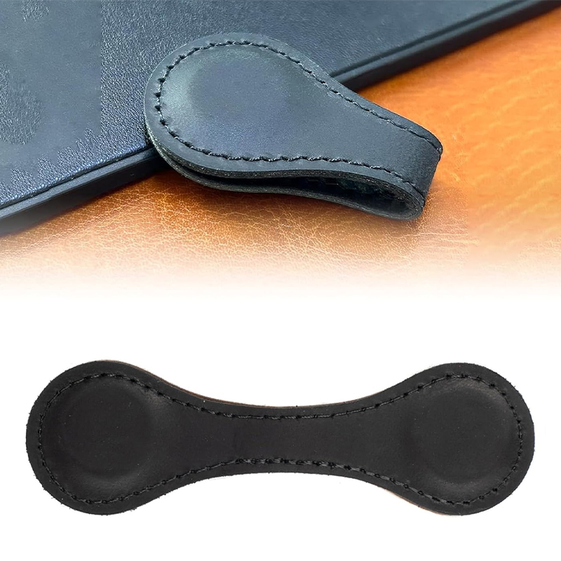 Semn de carte cu magnet din piele cu laser