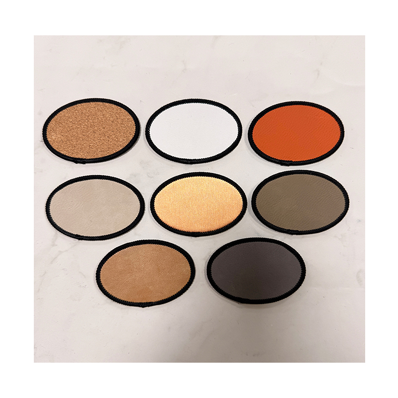 3 1/2' x 2 1/2' Plasture Merrow din piele, oval, laserabil, cu adeziv
