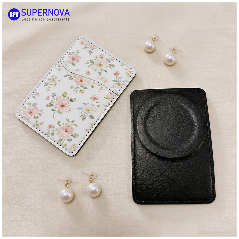 Suport pentru card de telefon din piele din piele sublimată cu magnet Suport pentru card de telefon din piele din piele sublimată cu magnet
