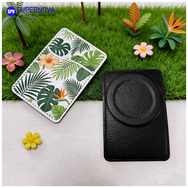 Suport pentru card de telefon din piele din piele sublimată cu magnet Suport pentru card de telefon din piele din piele sublimată cu magnet