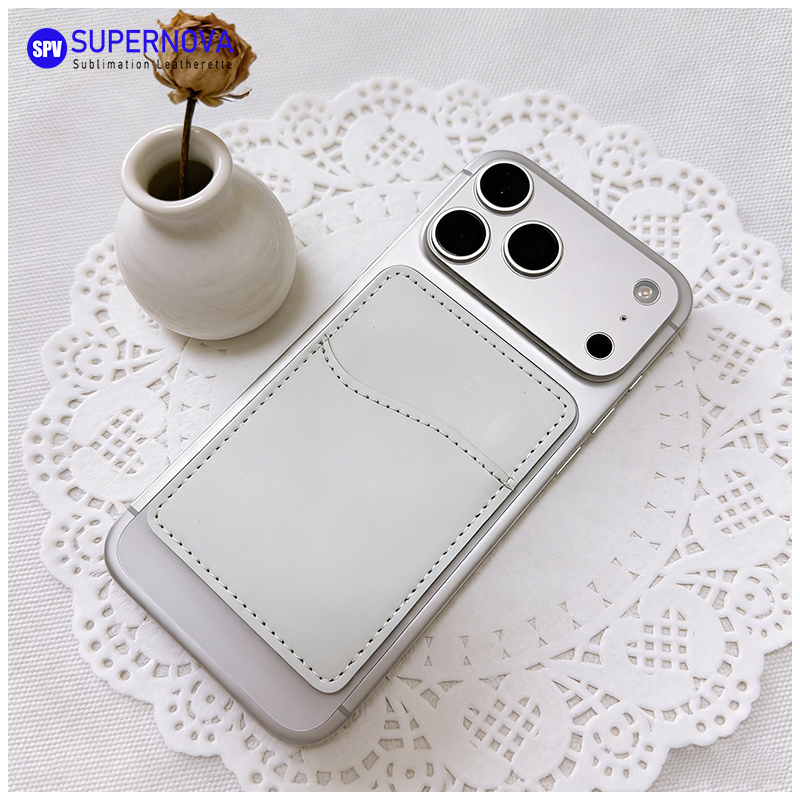 Suport pentru card de telefon din piele din piele sublimată cu magnet Suport pentru card de telefon din piele din piele sublimată cu magnet