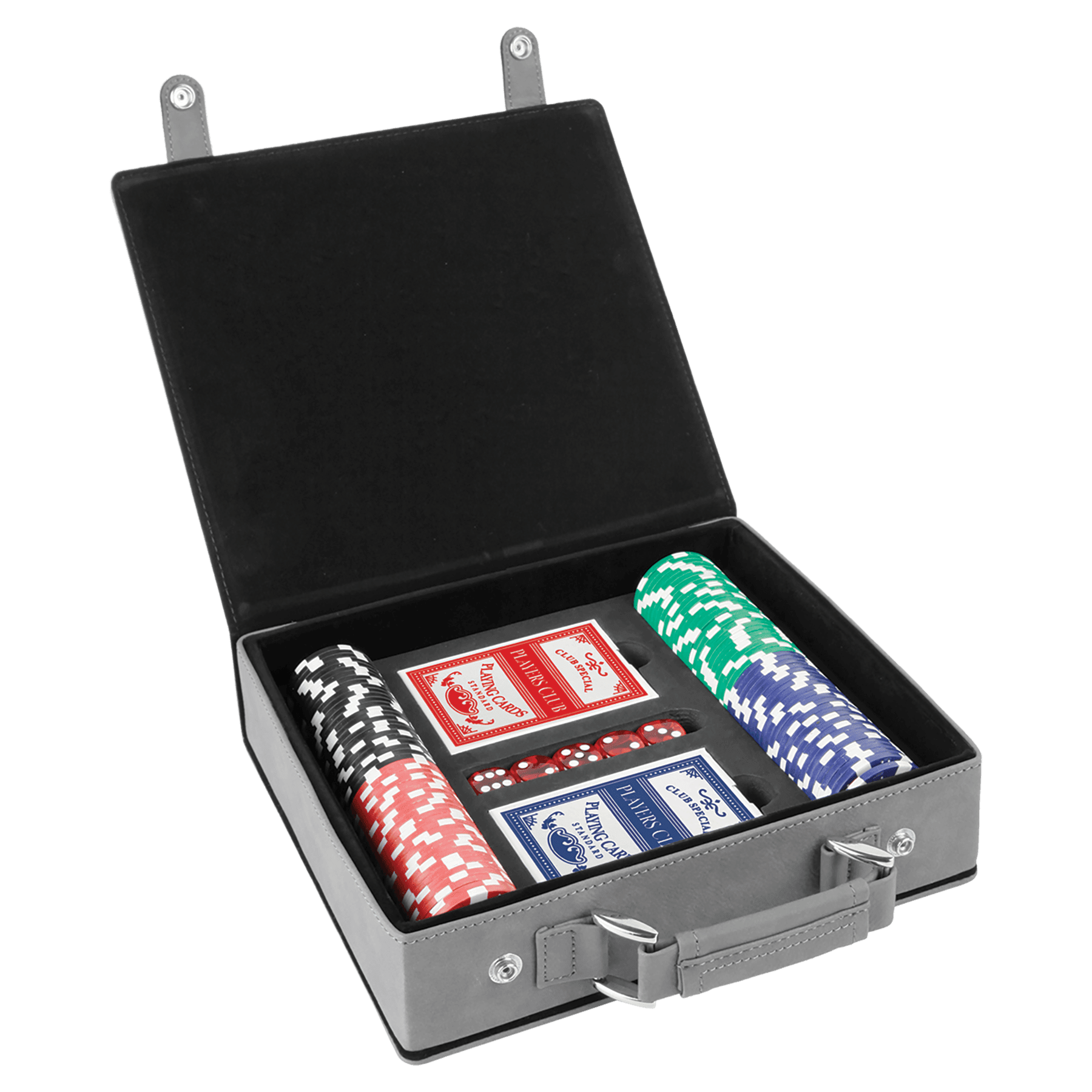 Seturi de poker, cărți și zaruri din piele din piele cu laser