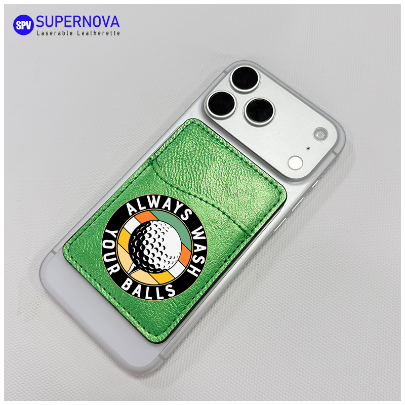 Suport pentru carduri de telefon din piele cu laser cu magnet