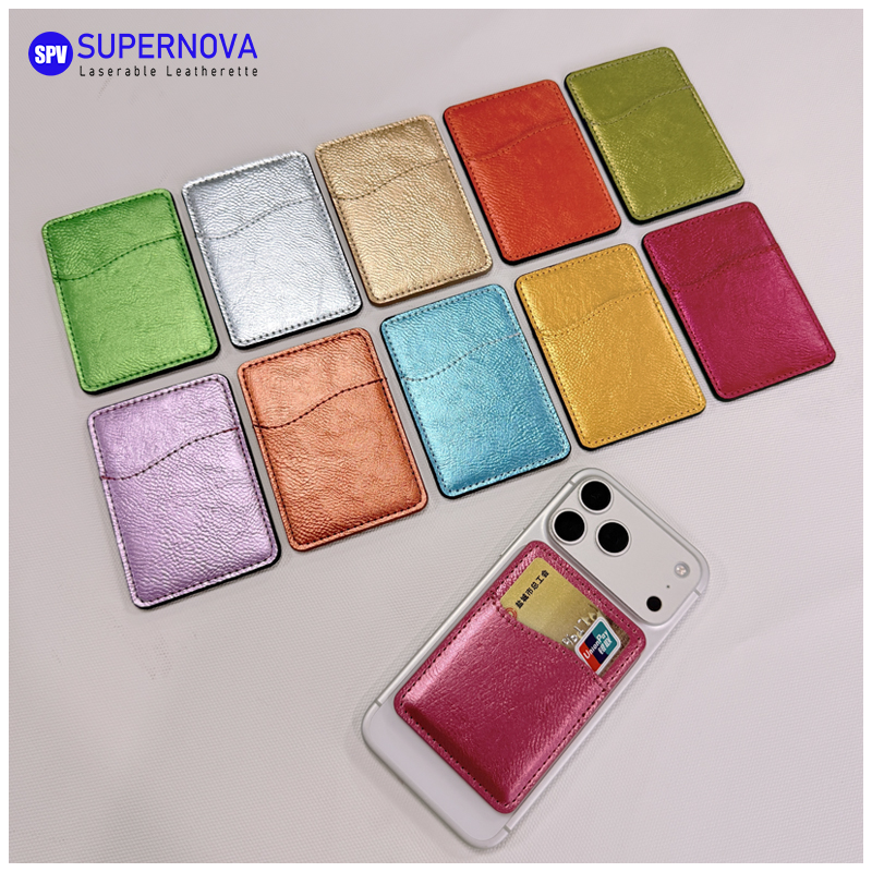 Suport pentru carduri de telefon din piele cu laser cu magnet