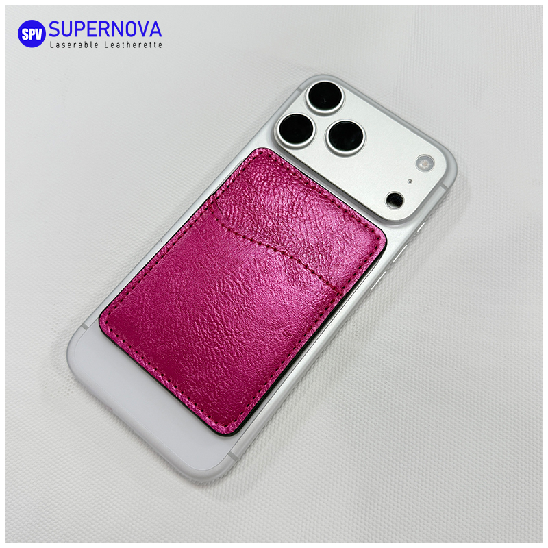 Suport pentru carduri de telefon din piele cu laser cu magnet