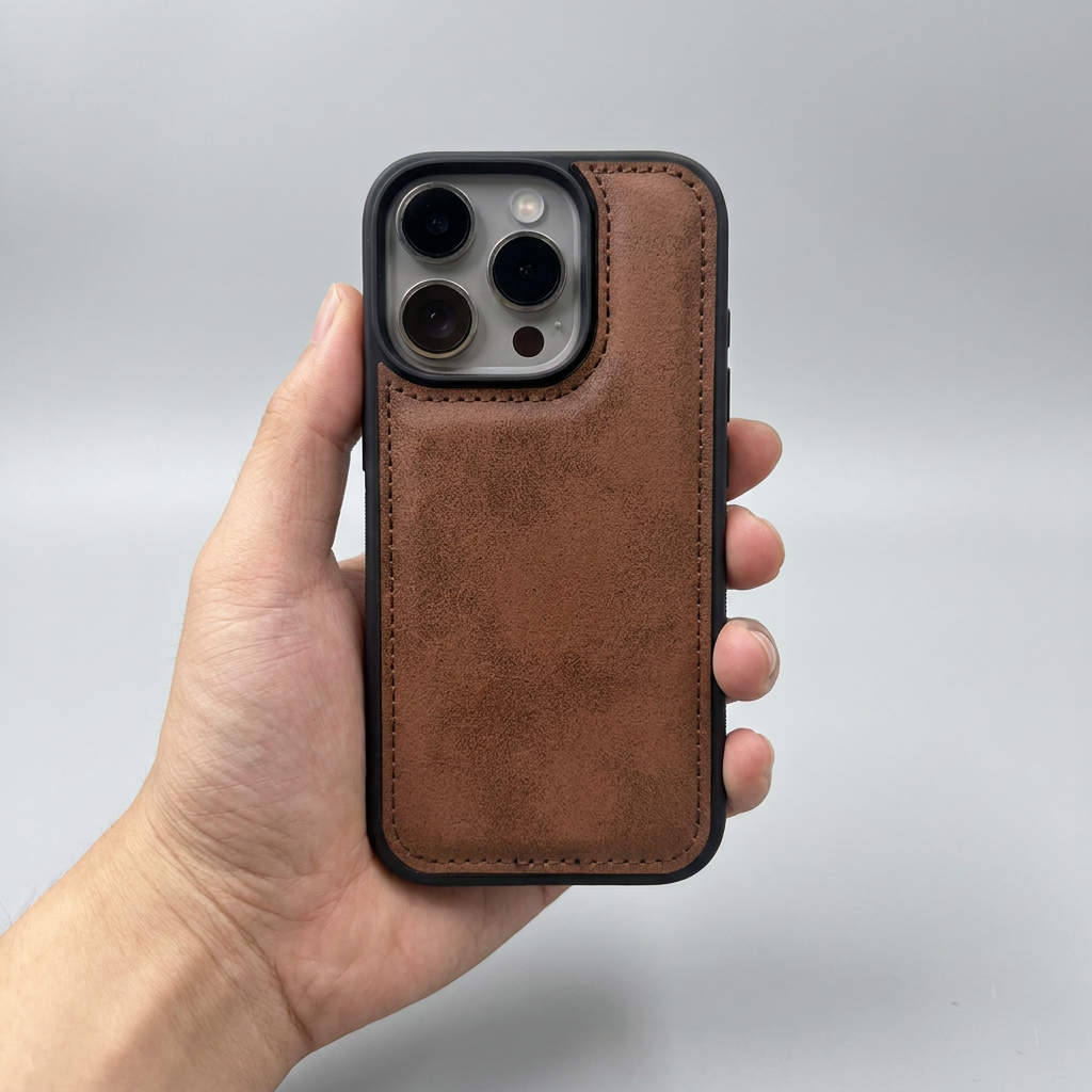 Husă pentru telefon din piele cu laser