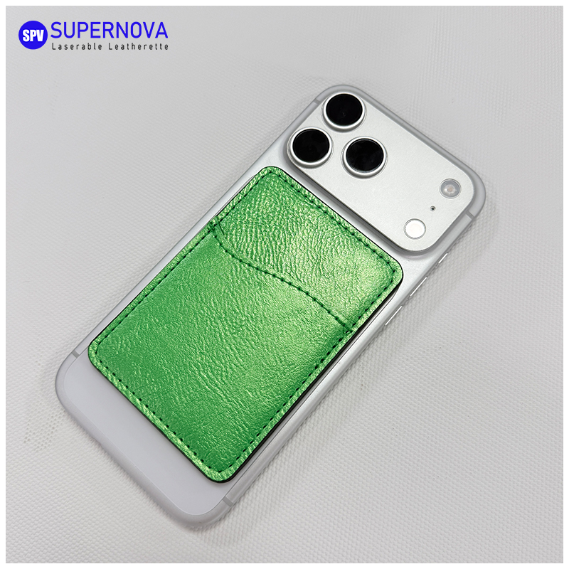 Suport pentru carduri de telefon din piele cu laser cu magnet