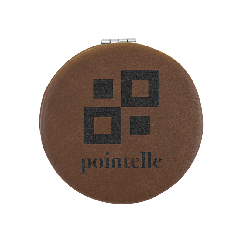 Oglindă Compact Mirror din piele sintetică cu laser