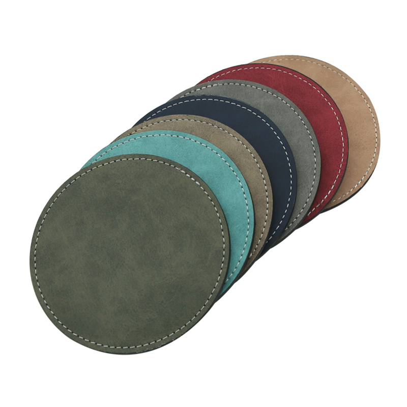 Sublimare cană din piele PU Coaster -Rotund Sublimare cană din piele PU Coaster -Rotund