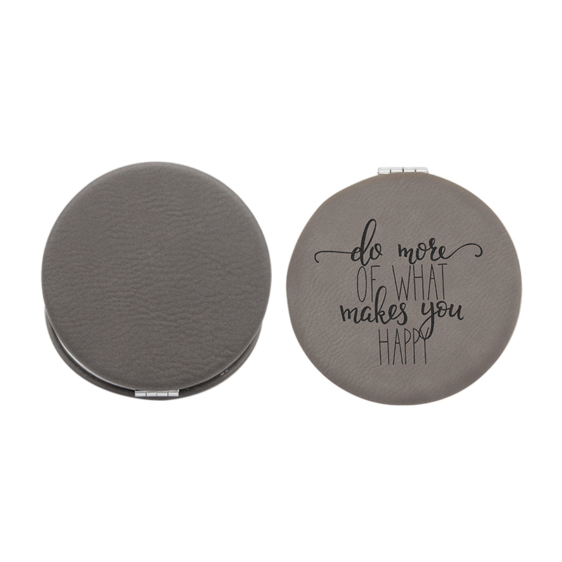 Oglindă Compact Mirror din piele sintetică cu laser