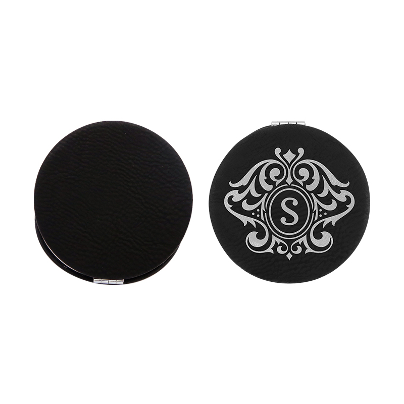Oglindă Compact Mirror din piele sintetică cu laser