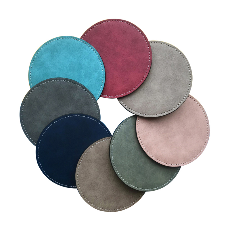 Sublimare cană din piele PU Coaster -Rotund Sublimare cană din piele PU Coaster -Rotund