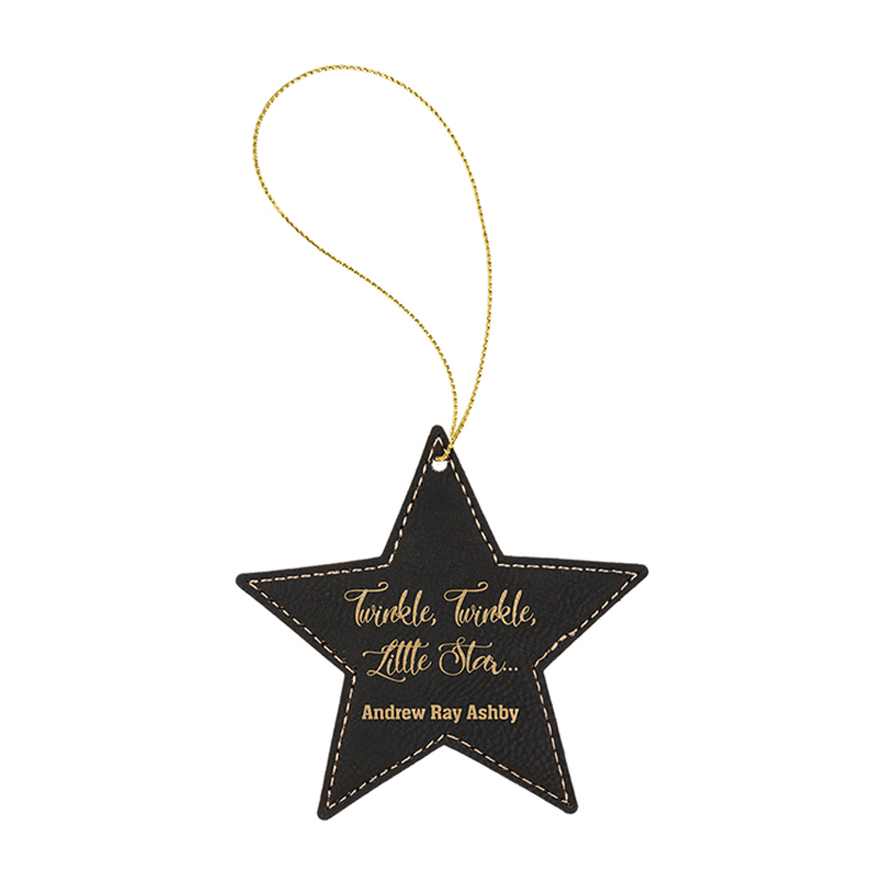 Ornament de stea din piele din piele cu laser Ornament de stea din piele din piele cu laser
