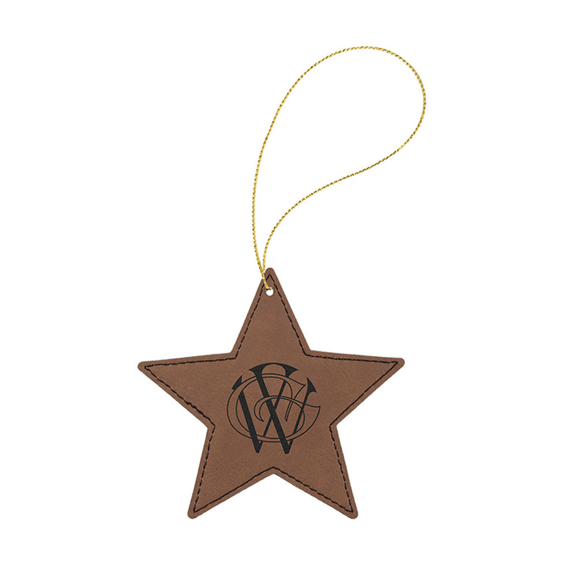 Ornament de stea din piele din piele cu laser Ornament de stea din piele din piele cu laser