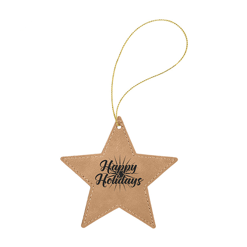Ornament de stea din piele din piele cu laser Ornament de stea din piele din piele cu laser
