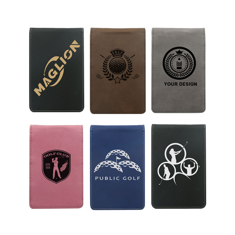 Suport pentru card de punctaj de golf din piele din piele laser