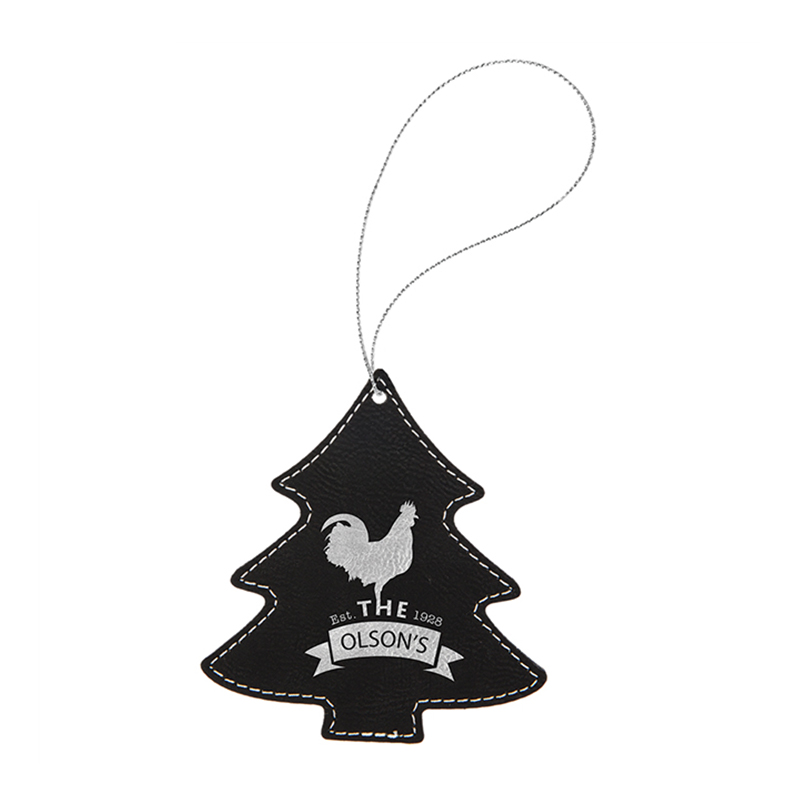 Ornament de copac din piele din piele cu laser