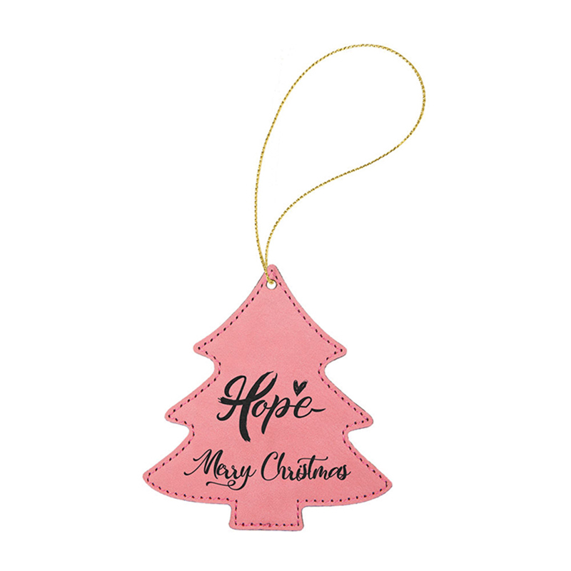 Ornament de copac din piele din piele cu laser