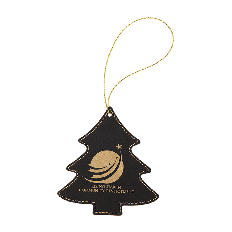 Ornament de copac din piele din piele cu laser