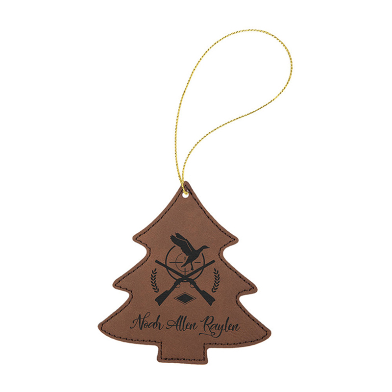 Ornament de copac din piele din piele cu laser