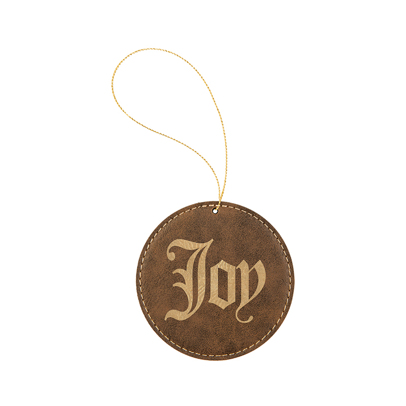 Ornament rotund din piele cu laser