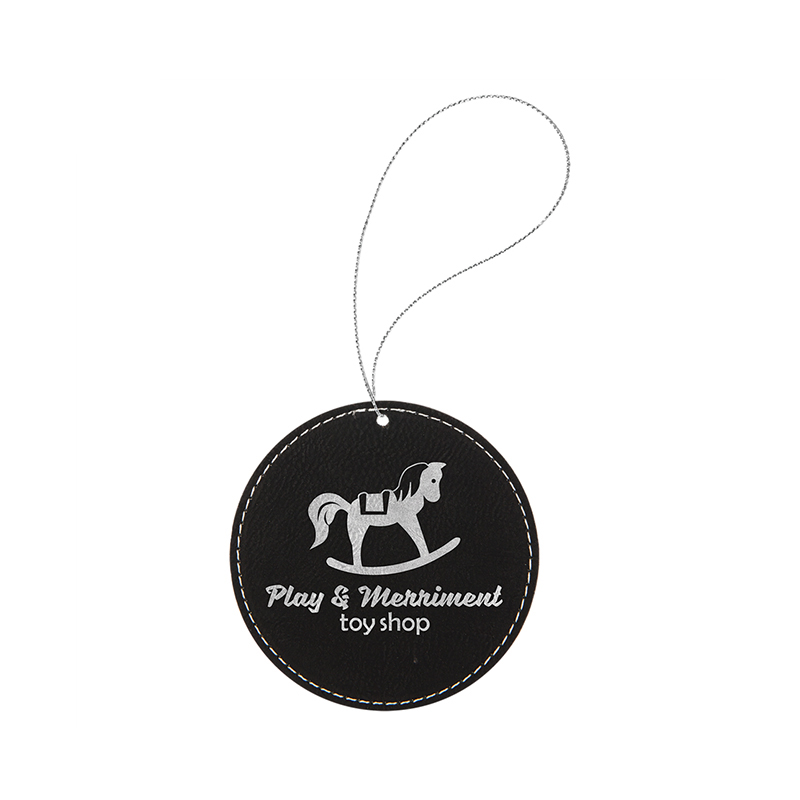Ornament rotund din piele cu laser