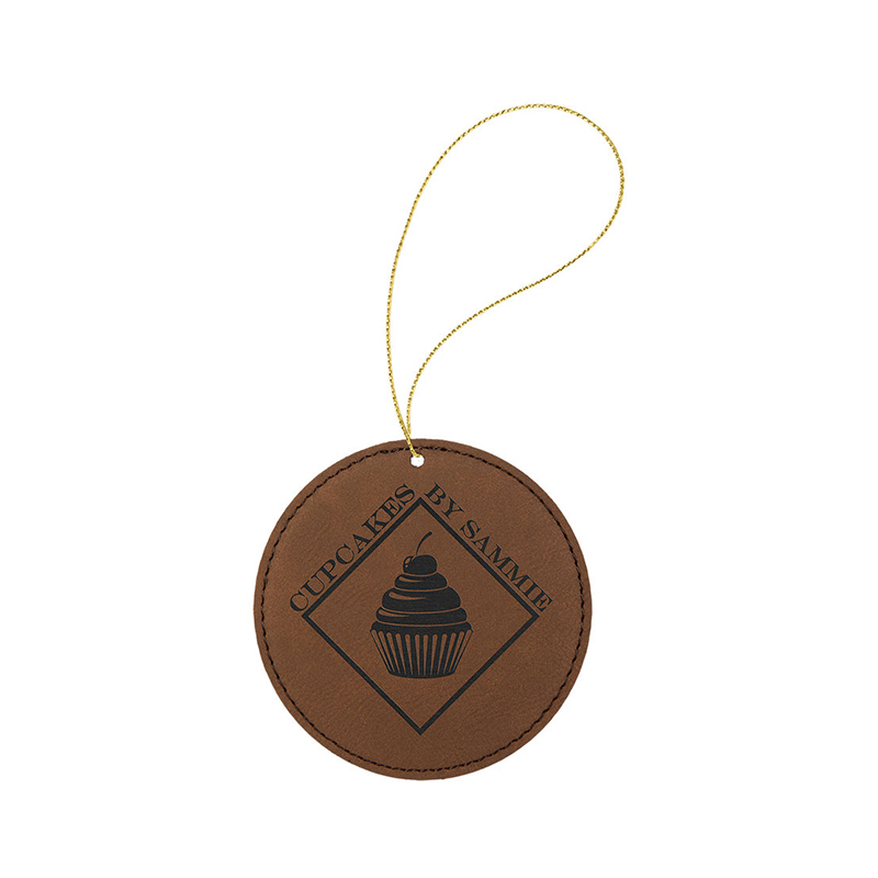 Ornament rotund din piele cu laser