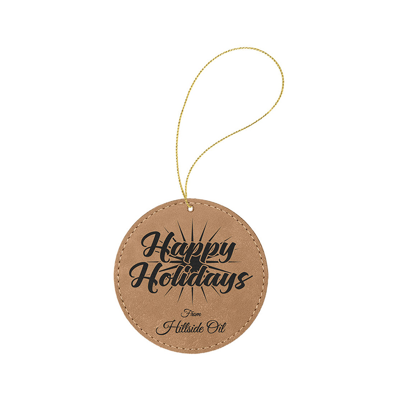 Ornament rotund din piele cu laser