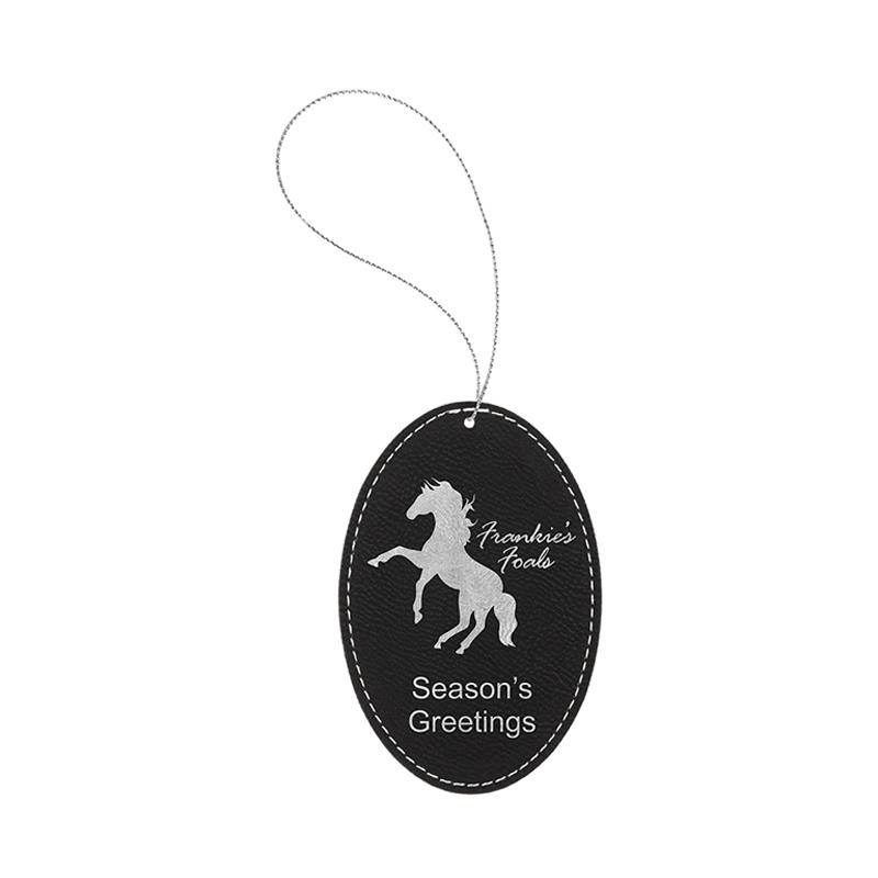 Ornament oval din piele cu laser