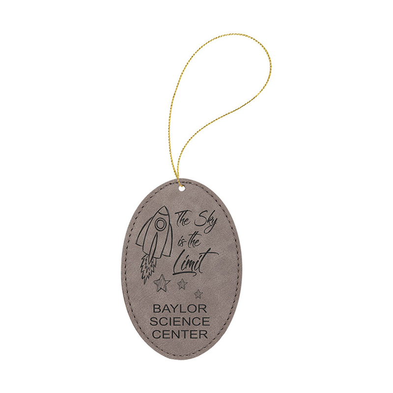 Ornament oval din piele cu laser