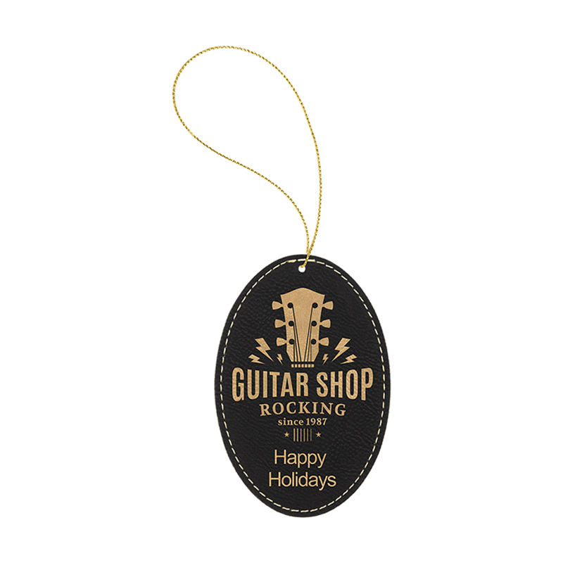 Ornament oval din piele cu laser