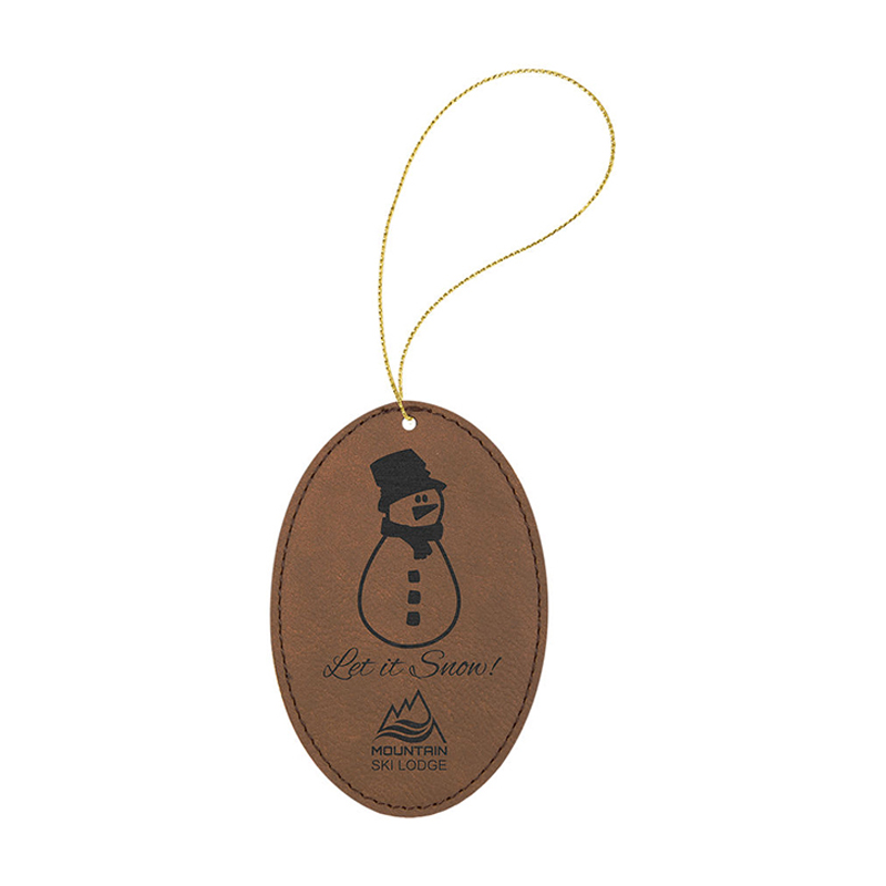 Ornament oval din piele cu laser