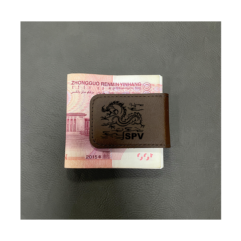 Agrafă de bani din piele cu laser