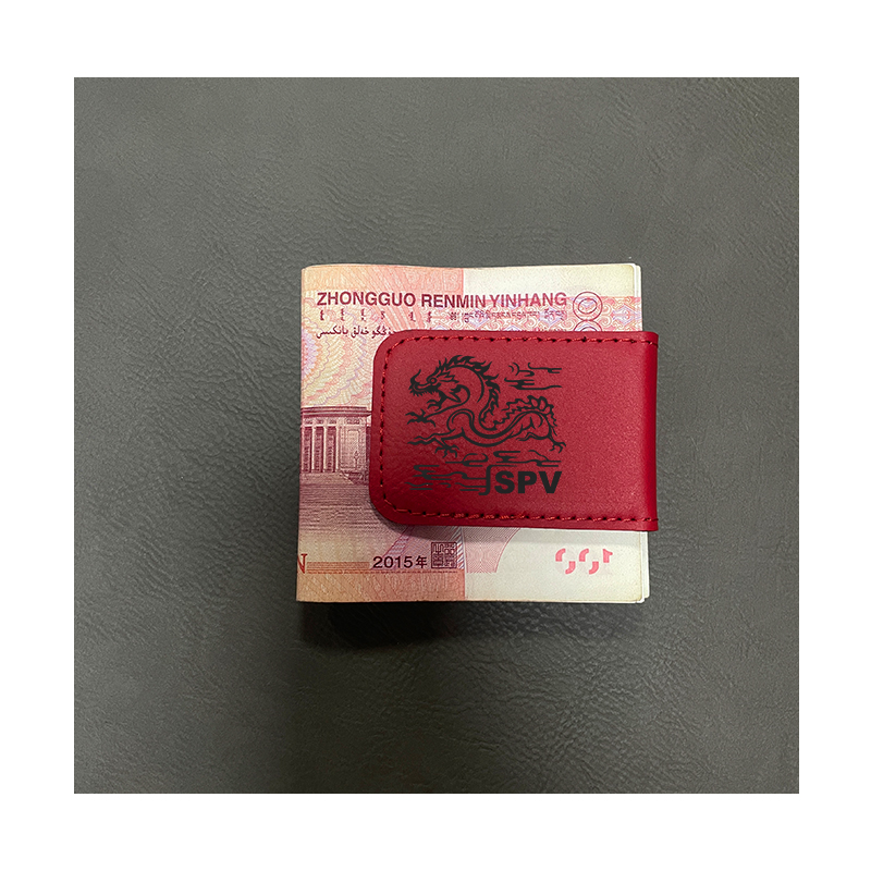 Agrafă de bani din piele cu laser