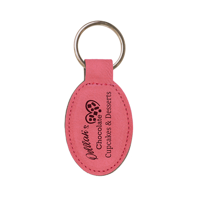 Breloc oval din piele cu laser Breloc oval din piele cu laser