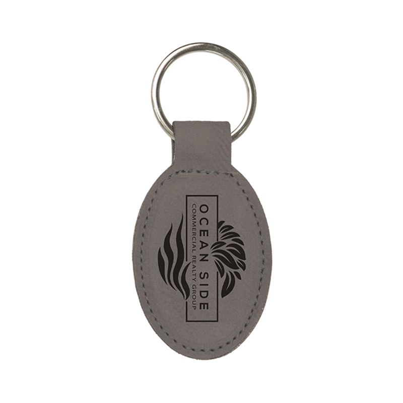 Breloc oval din piele cu laser Breloc oval din piele cu laser