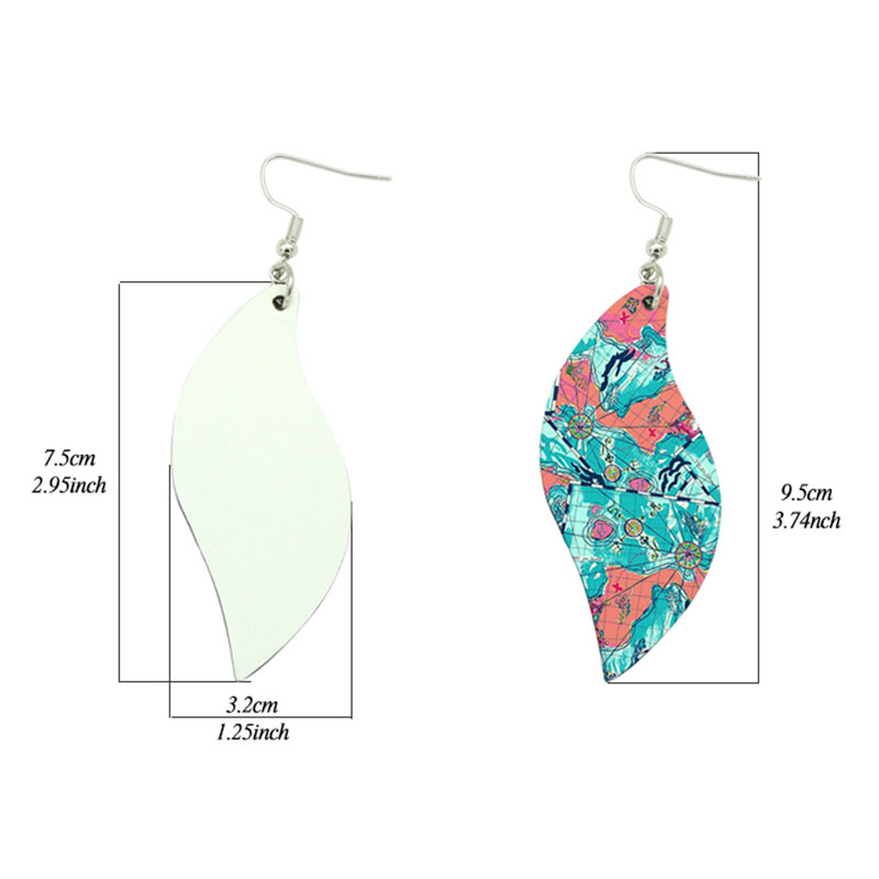 Sublimare Cercei din piele PU Forma frunze (pereche) Sublimare Cercei din piele PU Forma frunze (pereche)
