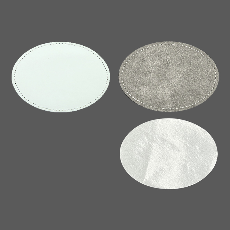 3 1/2' x 2 1/2' Patch-uri de sublimare ovale din piele cu adeziv