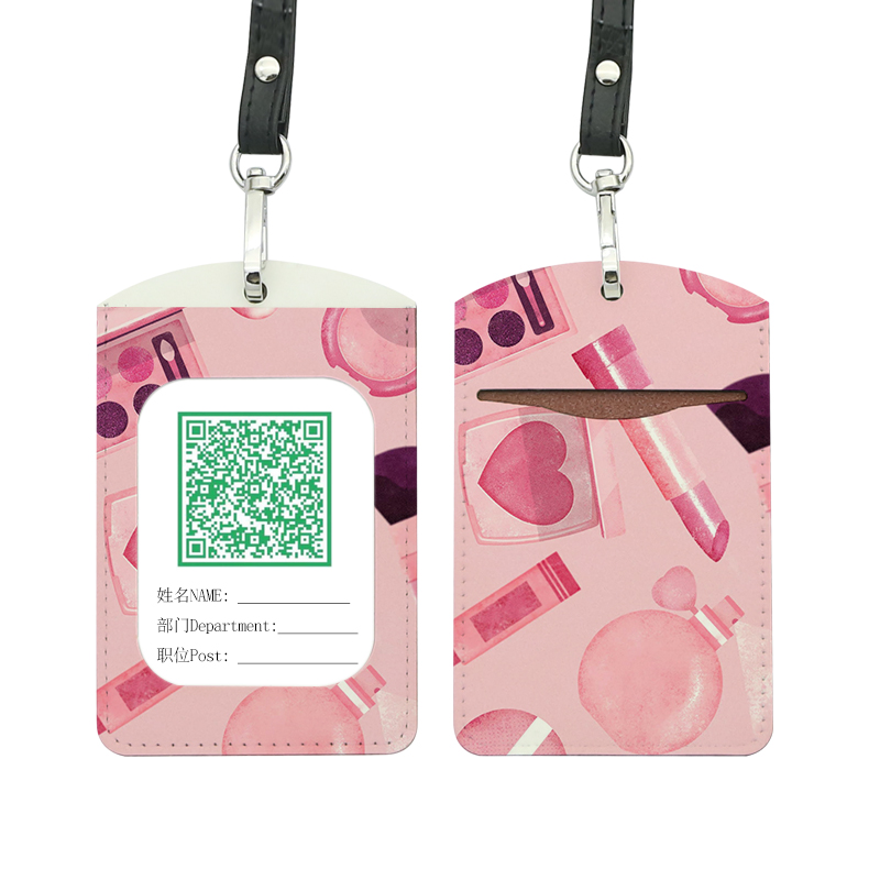 Suport pentru insignă ID din piele din piele sublimată - Strat drept dublu pentru card Suport pentru insignă ID din piele din piele sublimată - Strat drept dublu pentru card