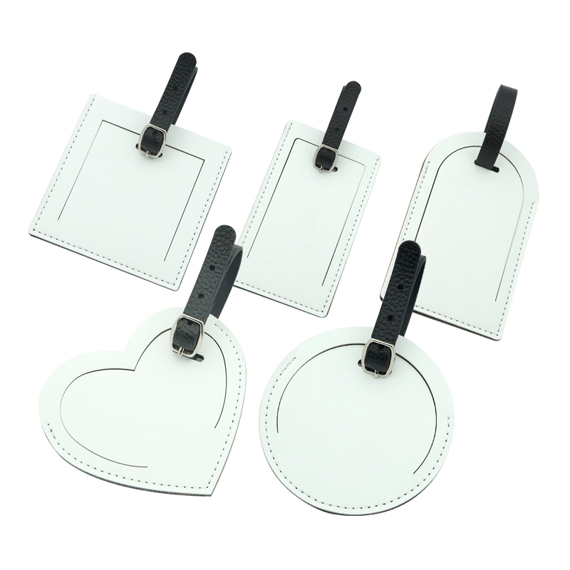 Etichetă de bagaje din piele PU prin sublimare - imprimabilă dublă